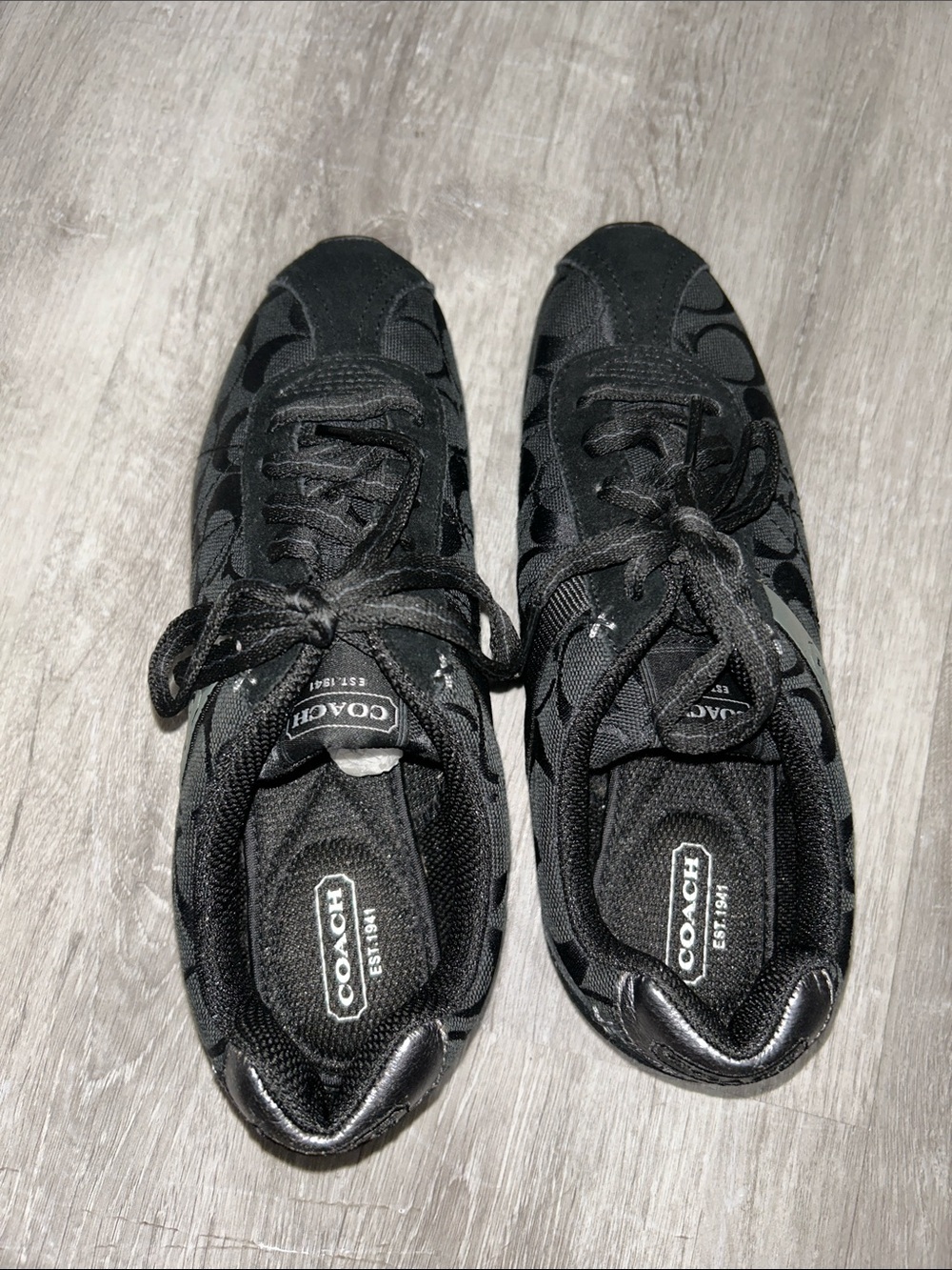 COACH Black Monogram Low-Top Sneakers - Picture 2 of 6